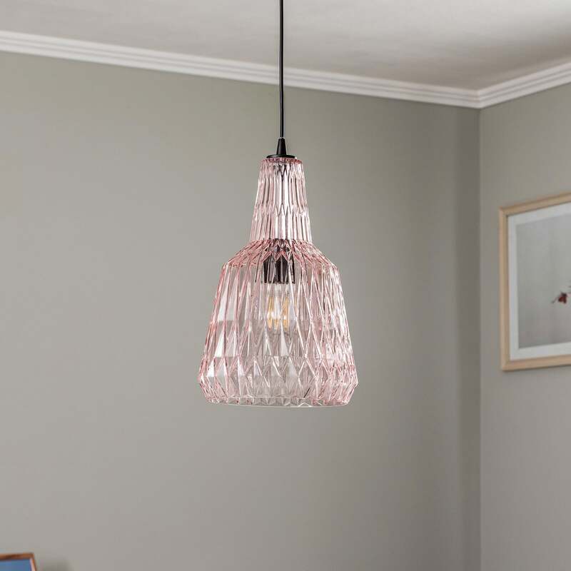 Lindby Hängeleuchte Belarion LED Pendelleuchte Lampe dimmbar pink 35cm Höhe - 4251911778410
