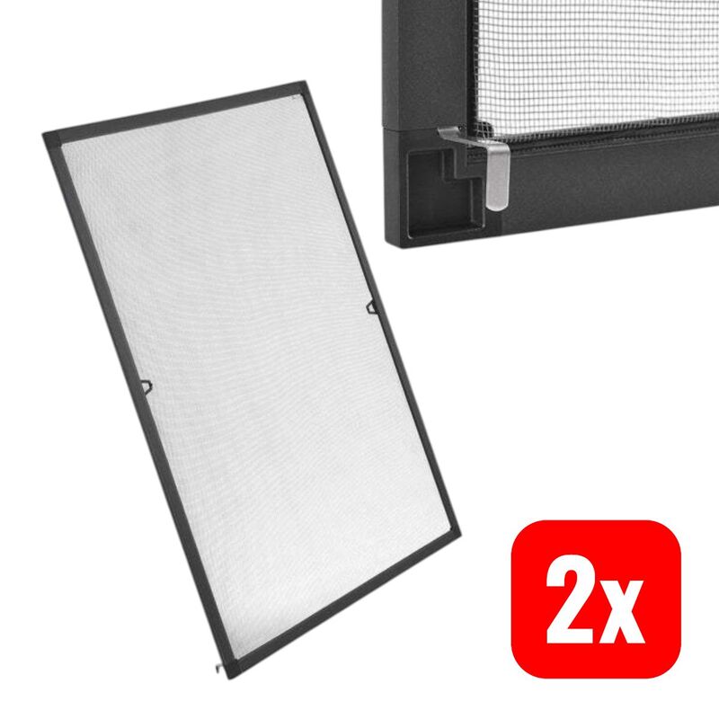 Fliegengitter Fenster Insektenschutz Aluminiumrahmen anthrazit 100x120cm robust - 4260565521495