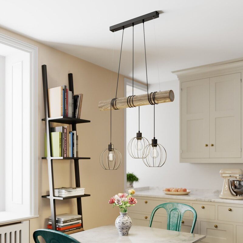 Euluna Hängeleuchte Karou Deckenlampe Pendelleuchte Lampe Leuchte Holz 3-flm E27 - 5905840217265