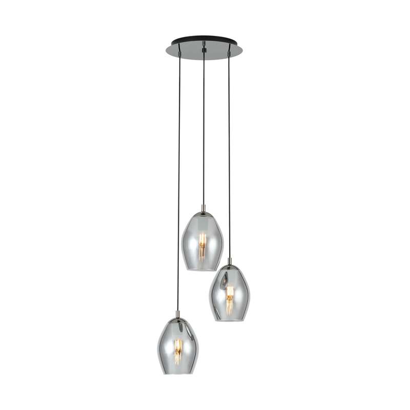 Eglo Pendelleuchte Estanys 3-flammig Pendelleuchte Deckenlampe Lampe Rauchgrau - 9002759395650