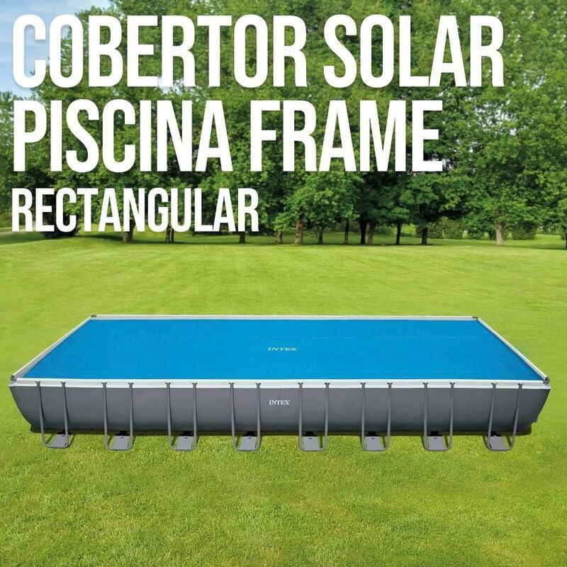 Intex Above Ground Outdoor Solar Pool Cover Rectangle 9.7x4.8m for 26374 Blue - 6941057422275