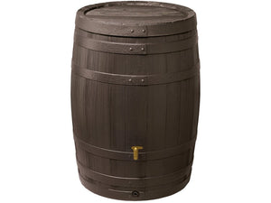 B-Ware 4Rain Regenfass Vino 400l Dunkelbraun Holzoptik Abnehmbarer Deckel Auslaufhahn