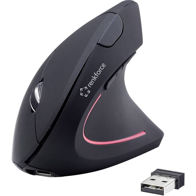 Renkforce Computermaus Ergonomisch RF-WM-322 Funk Optisch Schwarz 5 Tasten - 4064161039602