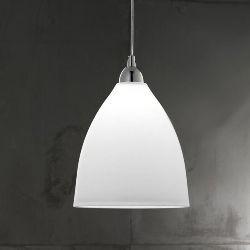 Fabas Luce Glas-Hängeleuchte Hängeleuchte Lampe Leuchte PROVENZA 27cm weiß 75W E - 8019282022664