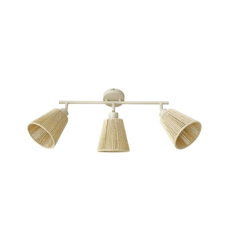 Lindby Deckenstrahler Anuva LED dimmbar 3-flammig beige Papier 72,5cm 13cm Licht - 4255830903700