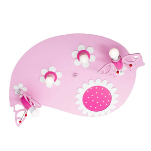 B-Ware ELOBRA Deckenleuchte Lampe Blatt Falter Kinderzimmer Schmetterling Rosa Blumen