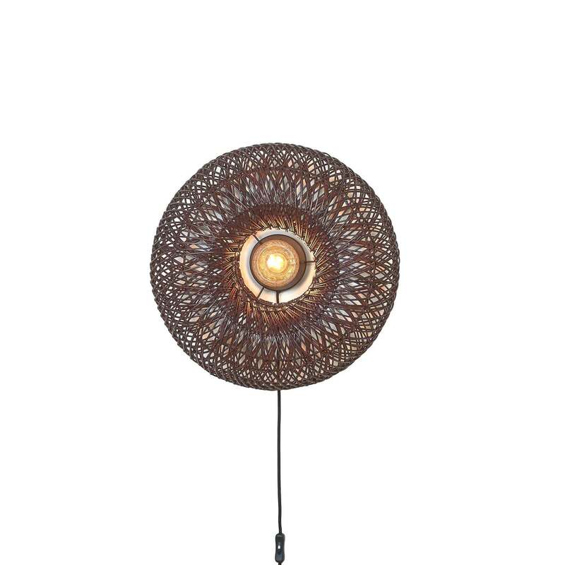 Good Mojo Wandlampe Wandleuchte Arizona dunkelrot Bambus Stecker Schalter LED - 8716248097161