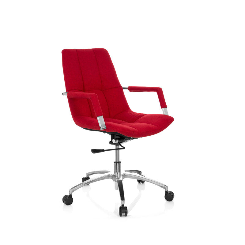 hjh OFFICE Bürostuhl Drehstuhl SARANTO Stoff rot Stuhl Möbel Sessel Sitzmöbel - 4251084658335