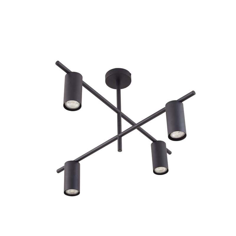 Lindby Marilou Deckenleuchte schwarz 4-flammig Ø 70cm dimmbar 10W GU10 - 4251911792171