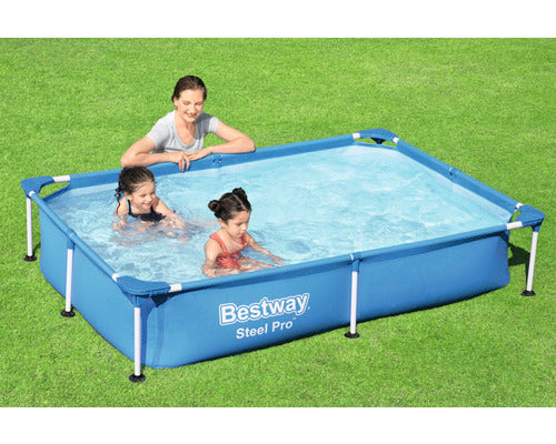 Bestway Aufstellpool Framepool Steel Pro 221x150cm Gartenpool blau 1200l - 4306517616199