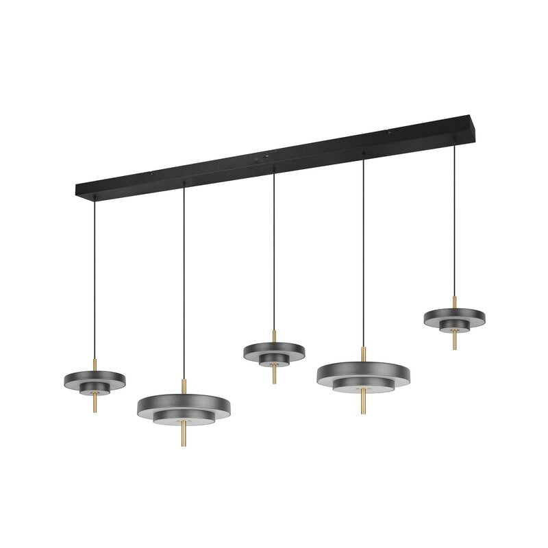 Trio Lighting Pendelleuchte Hängelampe LED Keaton schwarz goldfarben dimmbar CCT - 4017807655483