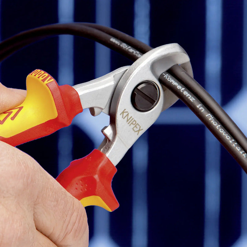 Knipex VDE Kabelschere 165 mm 95 16 165 für Kupfer- und Aluminiumkabel - 4003773039648