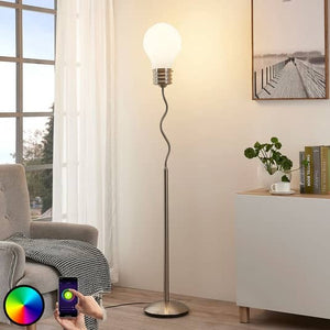 B-Ware Lindby Smart LED-RGB-Stehlampe Stehleuchte Lampe Leuchte Mena, App-Steuerung E27
