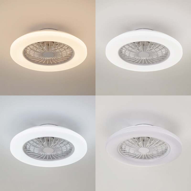 Lindby LED-Deckenventilator Vedin DC 49 cm dimmbar Fernbedienung weiß - 4255830901874
