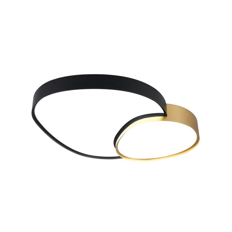 Rise Wand/Deckenleuchte schwarz matt/gold LED dimmbar mit Fernbedienung 5300 lm - 4017807600629