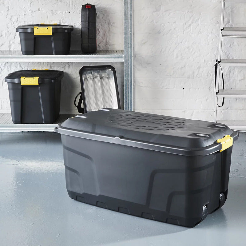 Kreher Transportbox Kissenbox Aufbewahrung XXL 145 Liter Rollen Deckel Box - 5021711047776