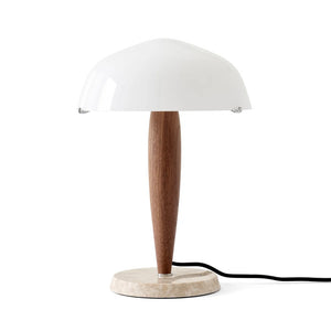 B-Ware &Tradition Tischleuchte Lampe Herman SHY3 Licht Walnuss Opalglas SIEHE TEXT/FOTO