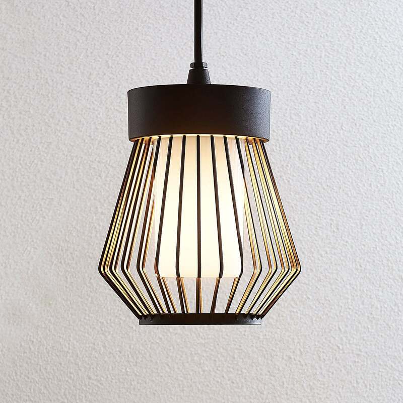 Lindby Außenpendelleuchte Vajana LED Gartenlampe dimmbar schwarz IP44 Ø19cm 80cm - 4251096562958