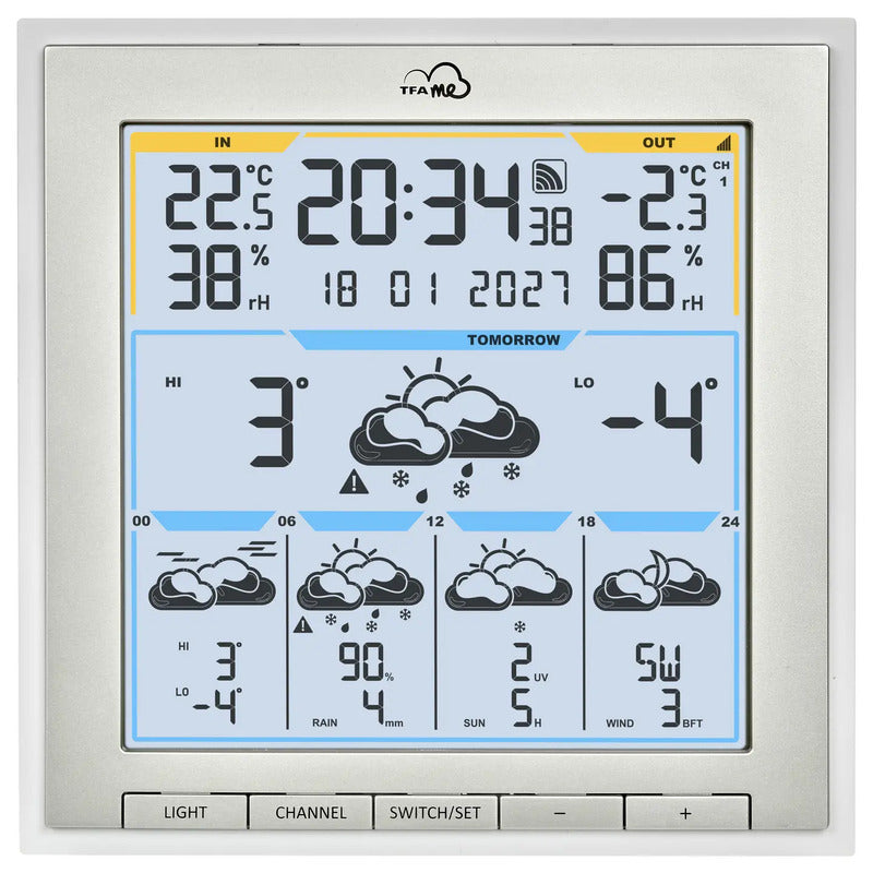 TFA Dostmann WLAN-Wetterstation TFA.me ID-08 5-Tage Vorhersage max 50 Sensoren - 4009816043566