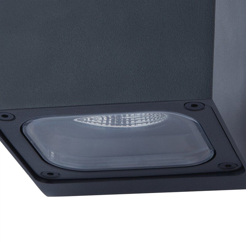 Lucande Wandleuchte Außenlampe LED Außenleuchte Merjem dunkelgrau Aluminium - 4251096537970