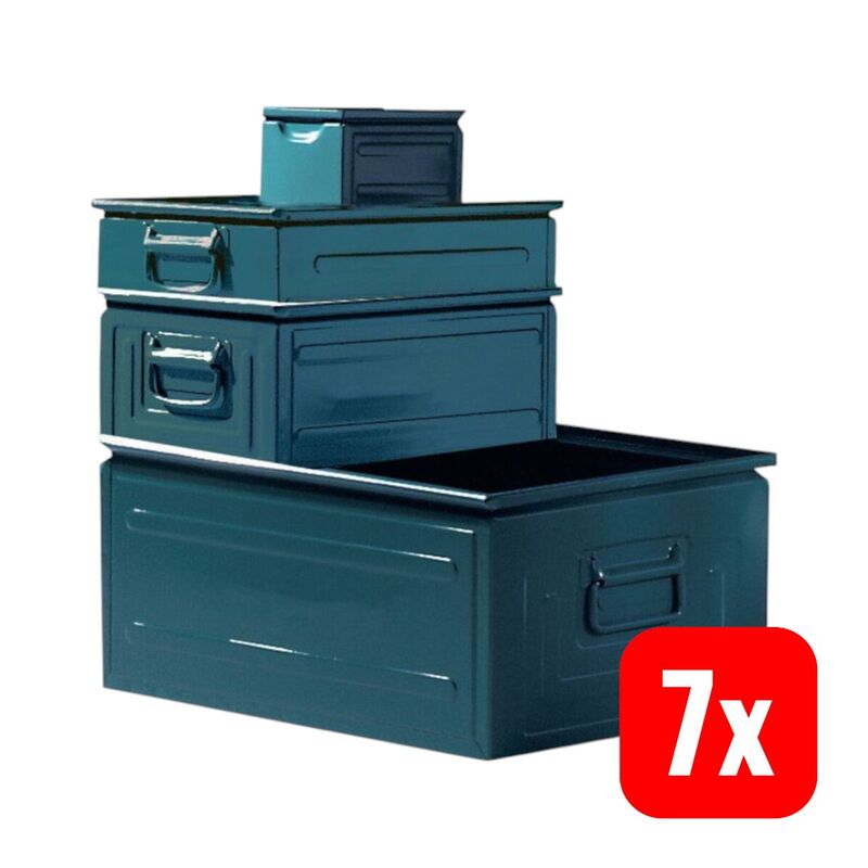 Stapeltransportkasten Stahl STK grau-blau stabil stapelbar 200x140x130mm - 4053569845700