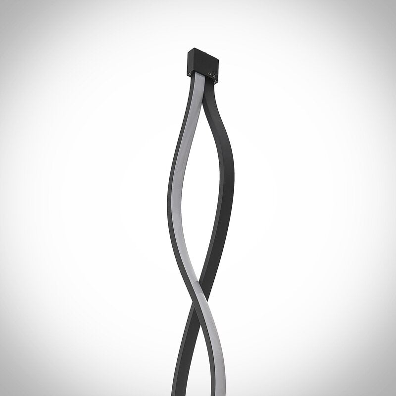Lindby Welina LED-Stehleuchte Standlampe Stehlampe Standleuchte gedreht schw256 - 4251096597240