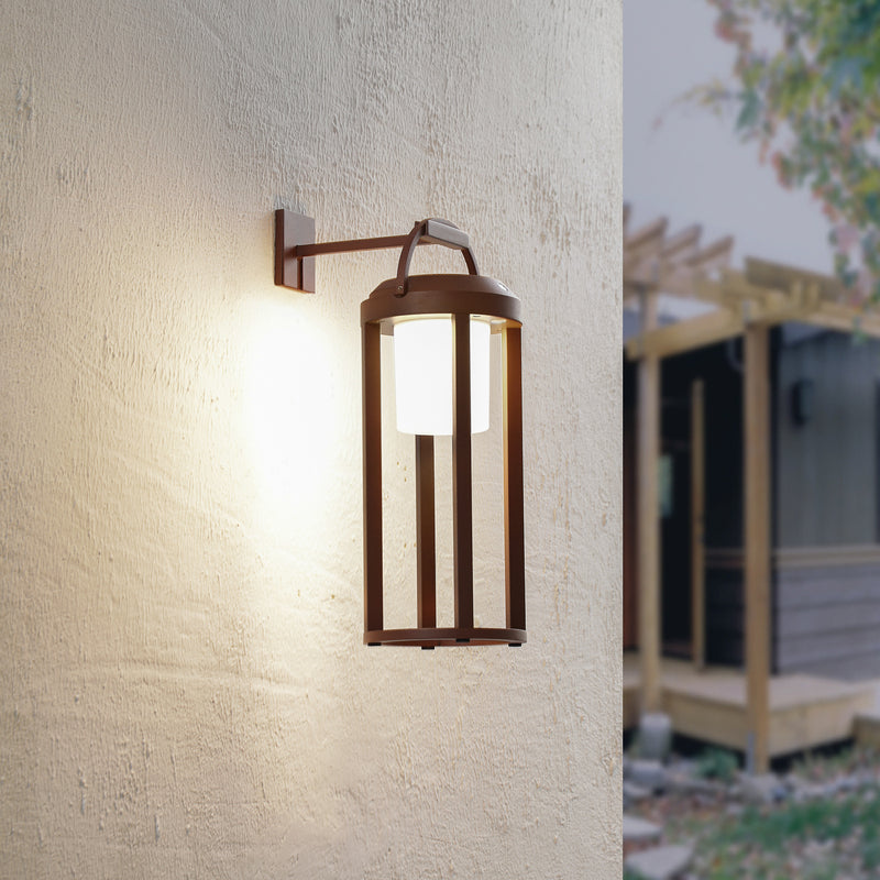 Lucande Wandleuchte Außen LED Solar Tilena dimmbar rost Aluminium 41,5cm - 4251911777147