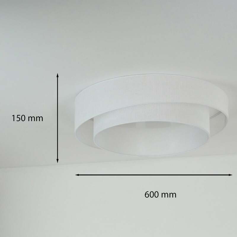 DUOLLA Deckenleuchte Deckenlampe LED Luneta weiß Fernbedienung dimmbar Textil 60 - 5905317606448