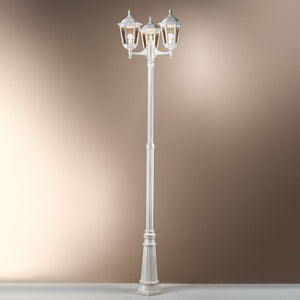 B-Ware ORION Puchberg Mastleuchte Außenlampe Gartenbeleuchtung 3-flg 255 cm weiß-gold