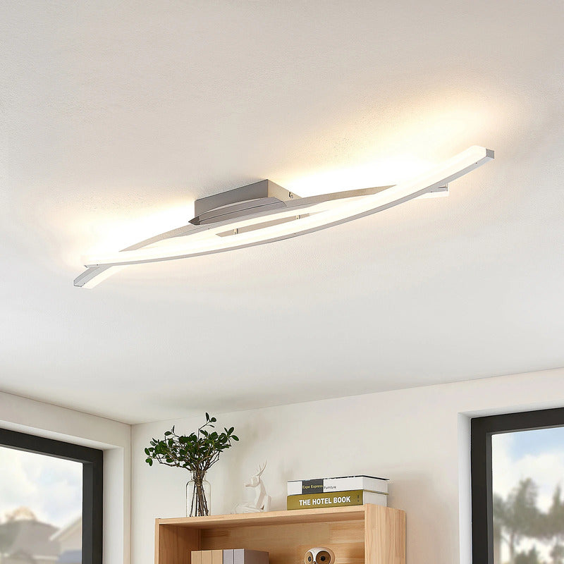 Lindby Deckenleuchte Elarit LED dimmbar Lampe Leuchte chrom 104x18,5cm 3000K - 4251096579901
