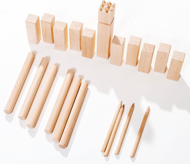 Izzy Wikinger Kubb Schachspiel für 2-12 Spieler ab 8 Jahren, Hartholz M - 4047385430011