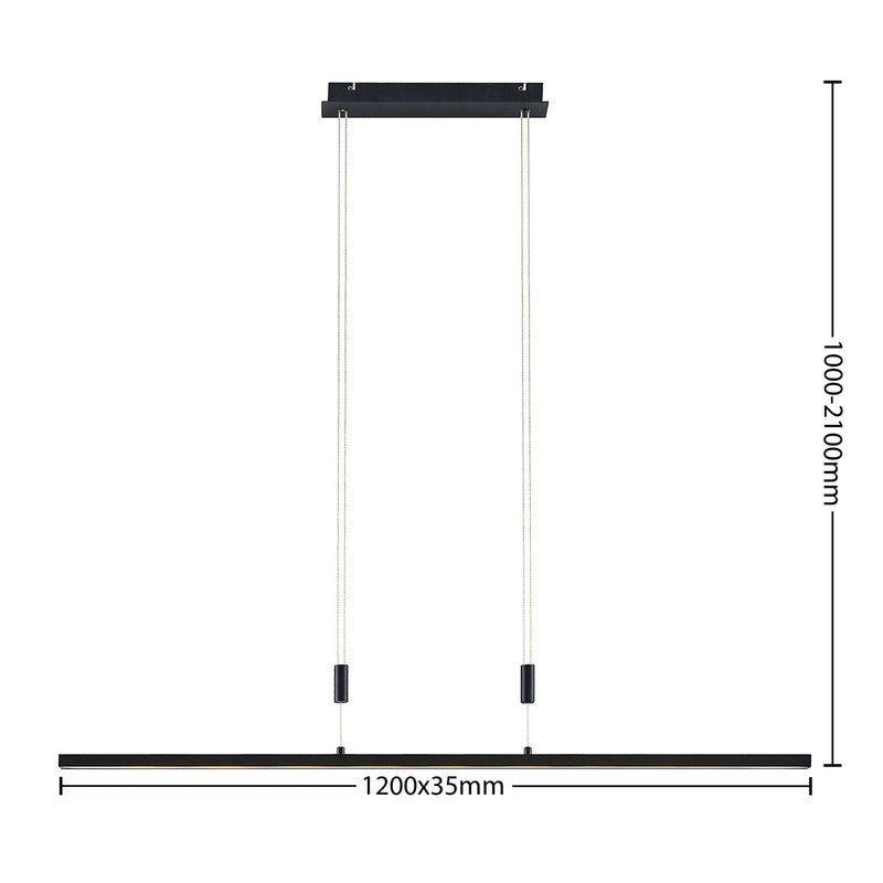 Lindby Hängelampe Pendelleuchte LED Arneja schwarz höhenverstellbar dimmbar - 1621844