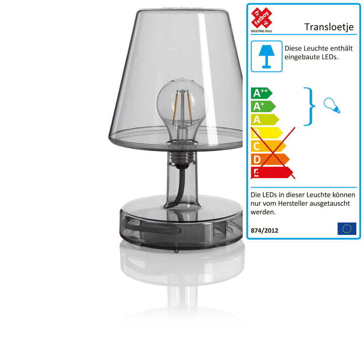 Fatboy Transloetje LED-Tischlampe Akku Tischlampe Nachttischlampe Lampe LED grau - 8718969856553