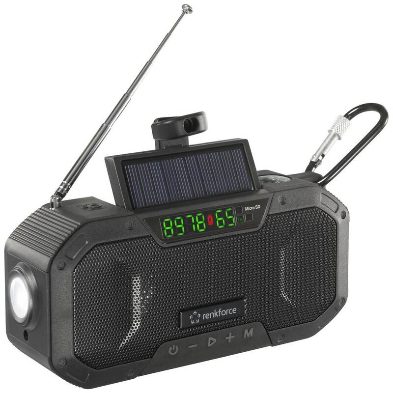 Renkforce RF-CR-300 Outdoorradio Radio UKW MW Notfallradio Bluetooth Solarpanel - 4064161228044