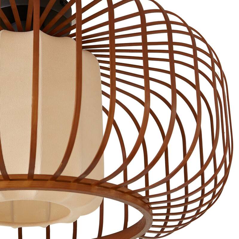 Lindby Deckenleuchte Davella LED Lampe Hängelampe dimmbar Bambus Ø50cm natur - 4255830903472