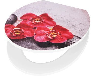 baliv WC-Sitz Dulce Duroplast Absenkautomatik Blumenmotiv Edelstahl 80x45cm - 4007873042454
