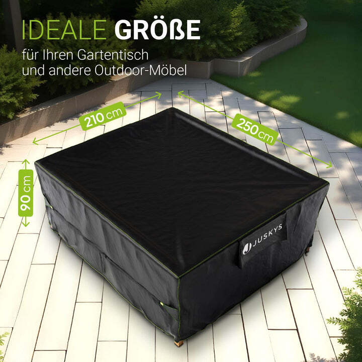 Abdeckplane Gartenmöbel Schutzhülle wasserdicht schwarz 250x210x90cm winterfest - 4262437184371