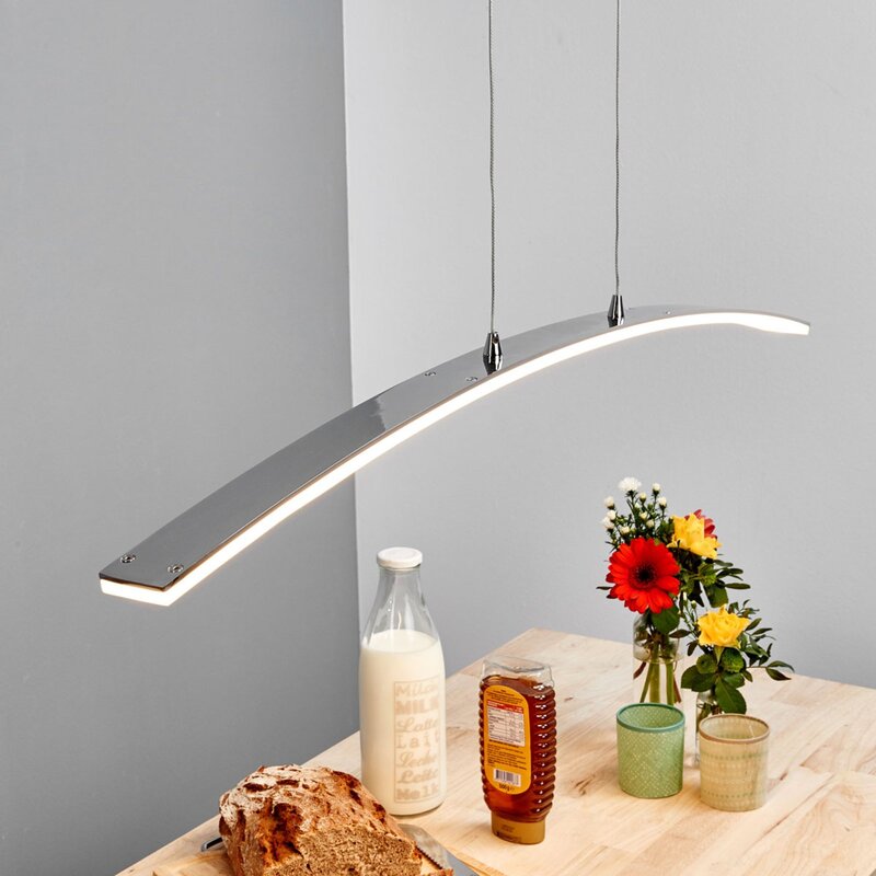 Lucande Pendelleuchte Hängeleuchte LED Lorian Chrom Metall Aluminium 99 cm - 6291106551808