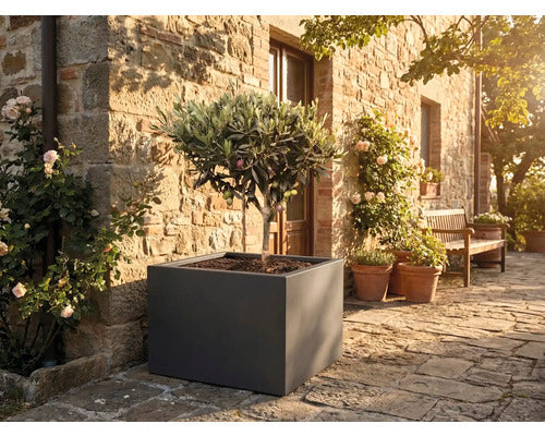 Palatino Pflanzkübel Pflanzgefäß Clara Metall anthrazit UV-beständig 100x100cm - 4260445861376