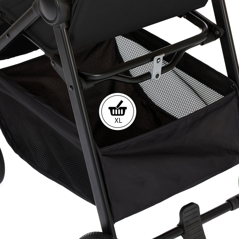 Little one Buggy MILO Schwarz Kinderwagen Sportwagen 4-Räder 5-Punkt-Gurt 8,2kg - 9120140820946
