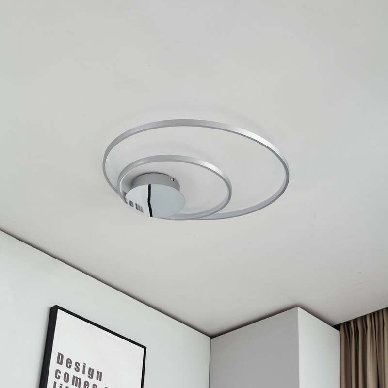 Lindby Deckenleuchte LED Nerwin dimmbar Lampe Leuchte warmweiß Ø64,5cm chrom - 4251096574012