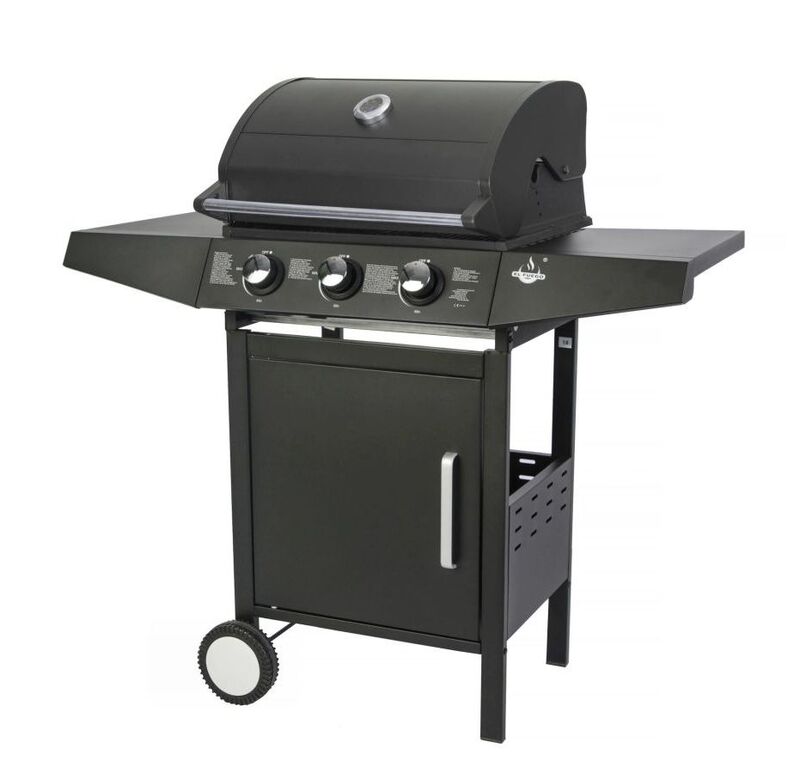 El Fuego Gasgrill San Angelo 3 Brenner Grillfläche 51,5x37,5cm schwarz 8,4kW - 4250373205816