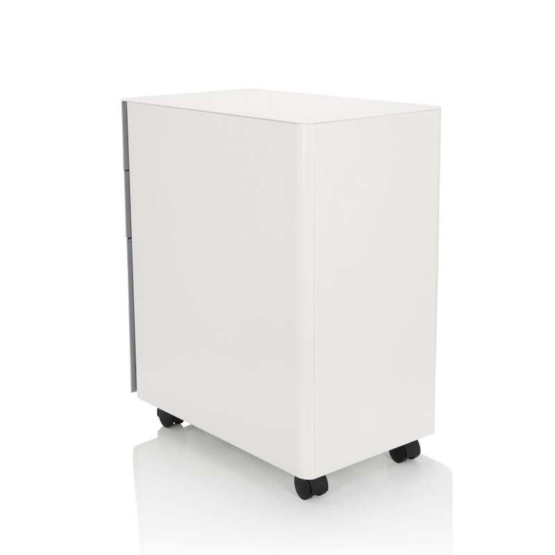 hjh OFFICE Rollcontainer Container Schublade Metall weiß grau Hängeregistratur - 4064323002239