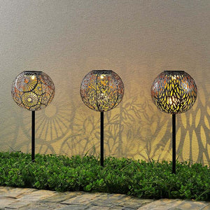 B-Ware Lindby Gartenleuchte Solarleuchte Vilani LED 3er Set warmweiß IP44 54cm silber