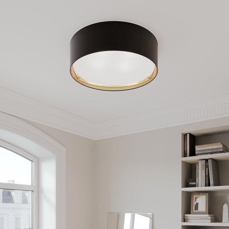 TK Lighting Deckenleuchte Lampe Bilbao schwarz gold runde Leuchte Wohnzimmer - 5901780534325