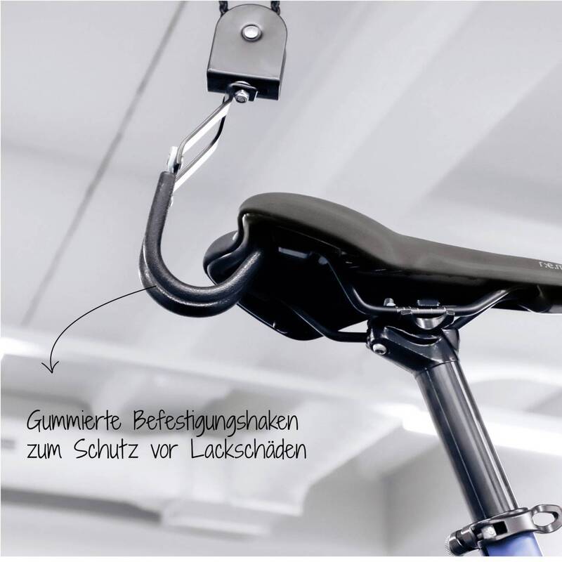 Fischer Fahrrad Deckenlift ProfiPlus schwarz 1 Einstellplatz 57kg Tragkraft - 4008153503870