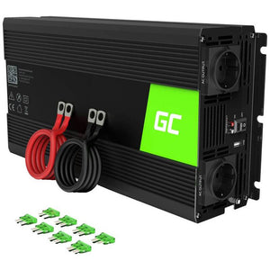 B-Ware Green Cell INV25 Wechselrichter 1500W 12V-230V mit USB 2.0 Buchse