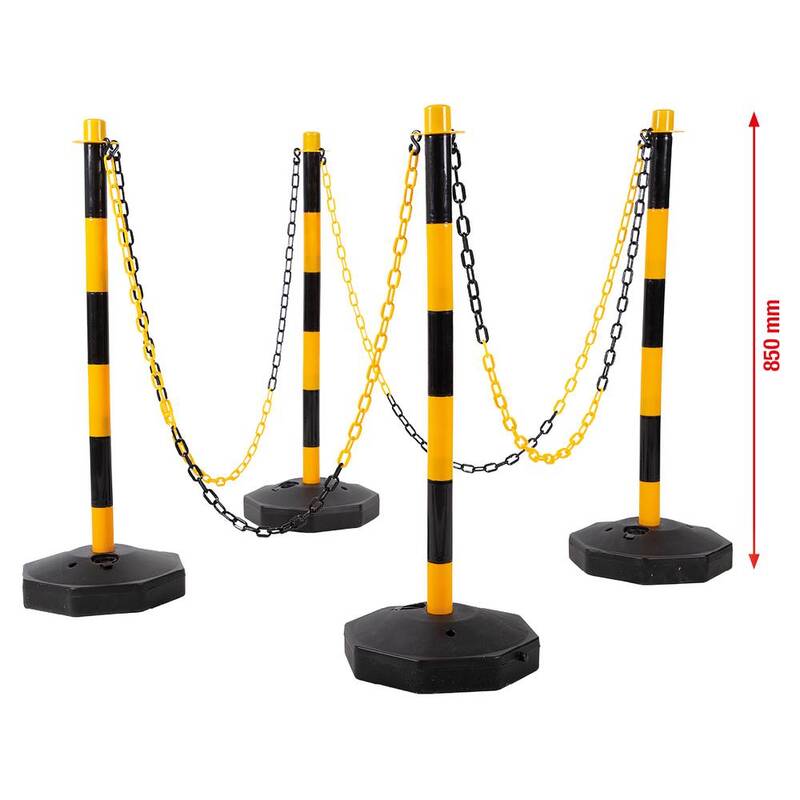 KS Tools Absperrpfosten-Satz mit Kette Absperrkette Pfosten Absperrung 13-teilig - 4042146871980