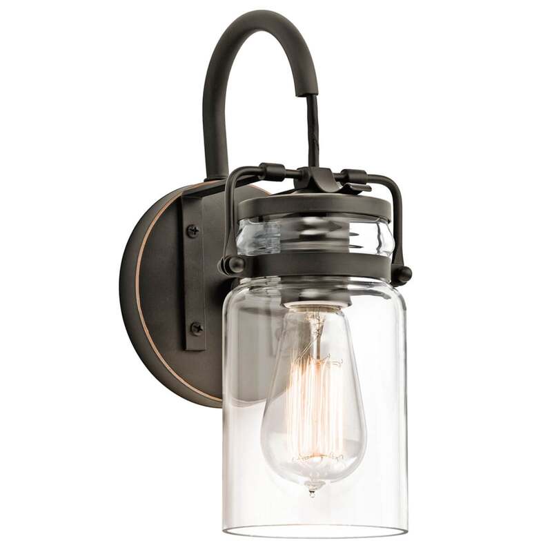 KICHLER Transparenter Schirm Wandlampe Wandleuchte Lampe Leuchte Vintage-Stil - 5024005231516