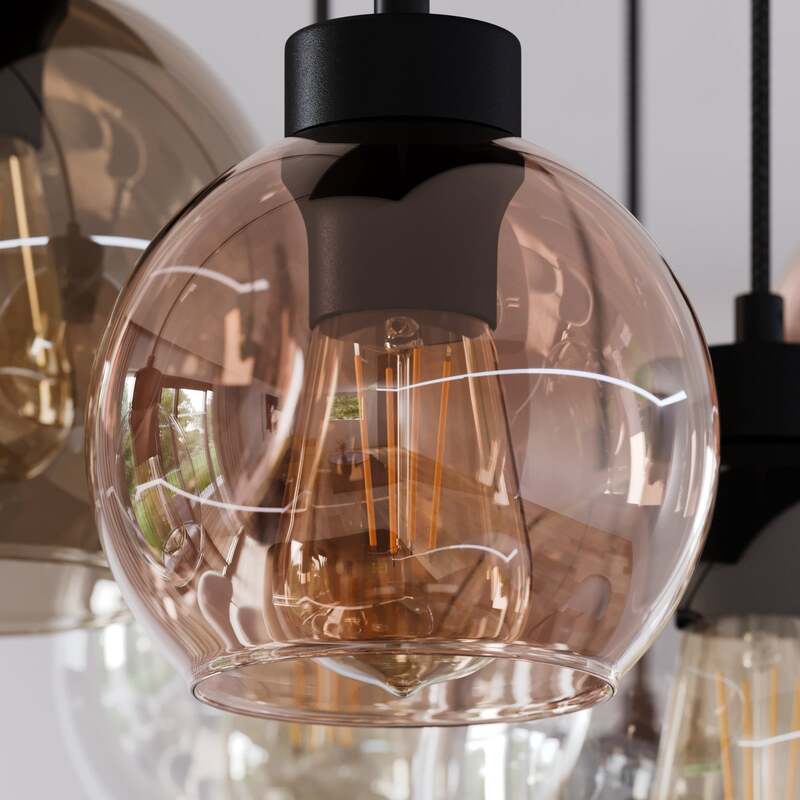 TK Lighting Hängeleuchte Cubus 68cm 8-flammig LED Pendelleuchte dimmbar braun - 5901780528348